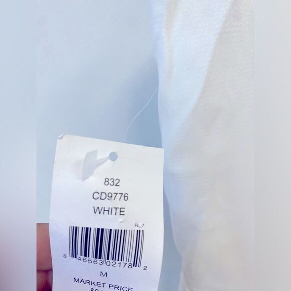 NWT NSR Asymmetrical shoulders cut White dress Sz M - Picture 5 of 5